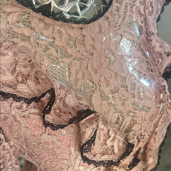 ALEXIS Lace Ruffle Top - Pink - Picture 7 of 11